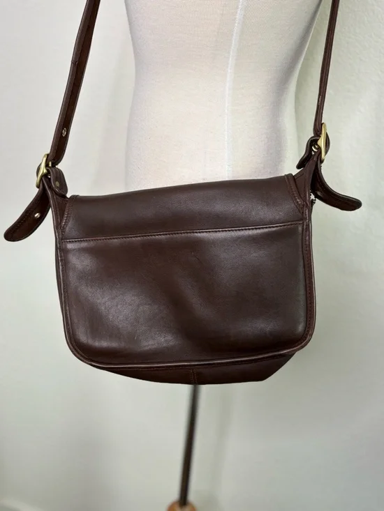 Coach Patricia Legacy Flap Mahogany Brown Leather Crossbody Saddle‎ Bag 9951 Y2K - Picture 7 of 11